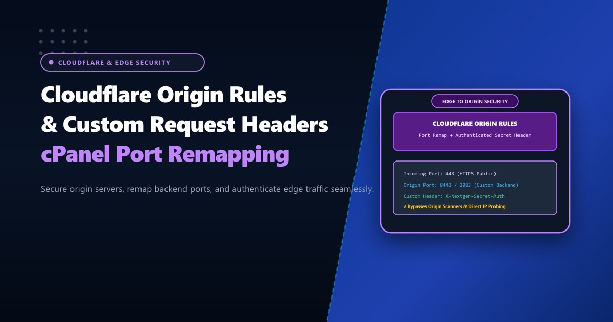 Cloudflare Origin Rules & Custom Headers: Secure Port Remapping for cPanel in Pakistan