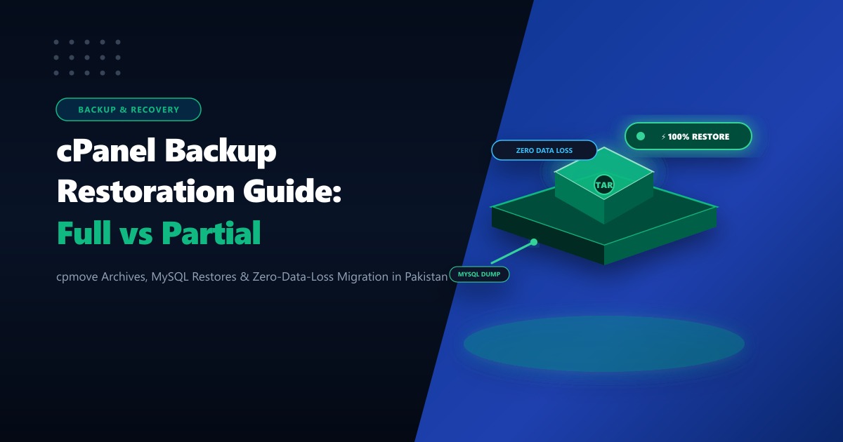 cPanel Backup Restoration: Full Account vs. Partial Home & MySQL in Pakistan (2026)
