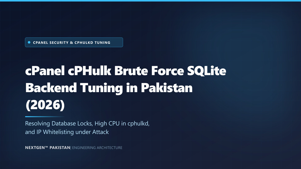 cPanel cPHulk Brute Force SQLite Backend Tuning in Pakistan (2026)
