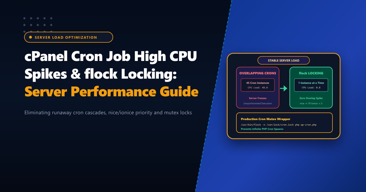 cPanel Cron Job High CPU Spikes & flock Locking: Complete Server Optimization Guide