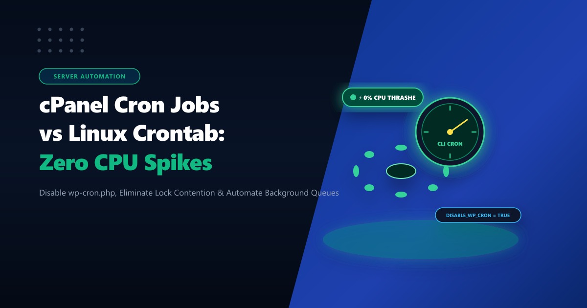 cPanel Cron Jobs vs. Real Linux Crontab: Preventing CPU Spikes (2026)