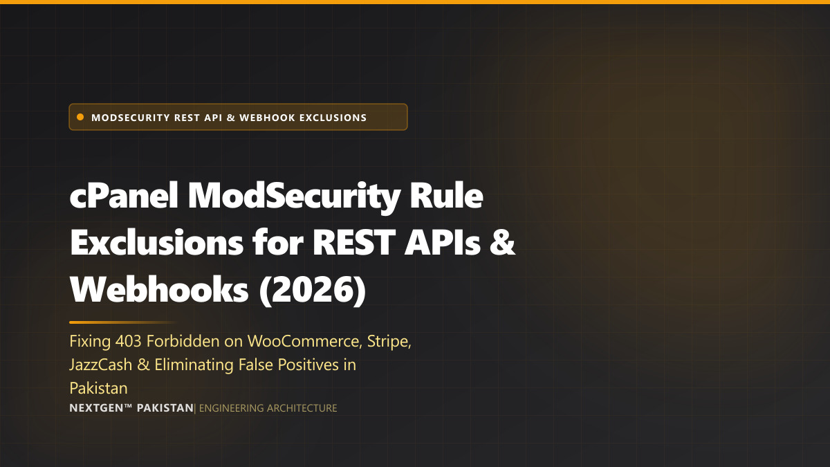 cPanel ModSecurity Rule Exclusions for REST APIs & Webhooks: Fixing 403 Forbidden in Pakistan