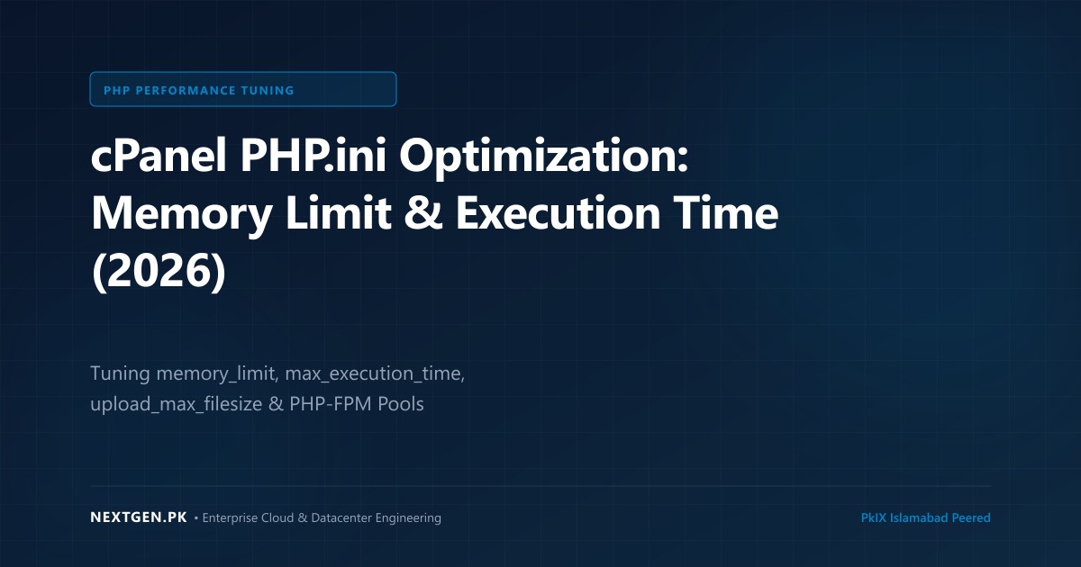 cPanel PHP.ini Optimization: Memory Limit & Execution Time (2026)