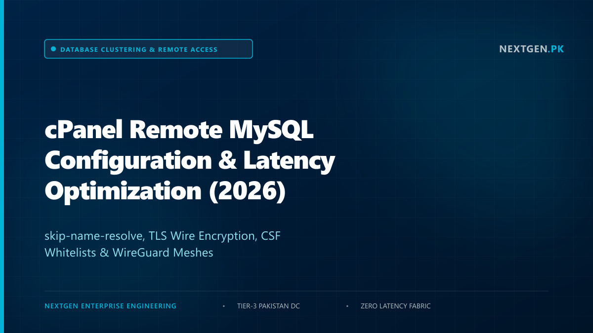 cPanel Remote MySQL Configuration & Latency Optimization (2026)