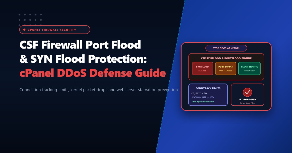 CSF Firewall Port Flood & SYN Flood Protection: cPanel DDoS Defense Guide