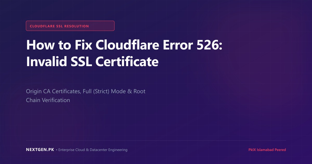 How to Fix Cloudflare Error 526: Invalid SSL Certificate (2026 Guide)