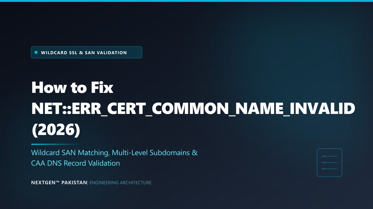 How to Fix NET::ERR_CERT_COMMON_NAME_INVALID for Wildcard SSL (2026)