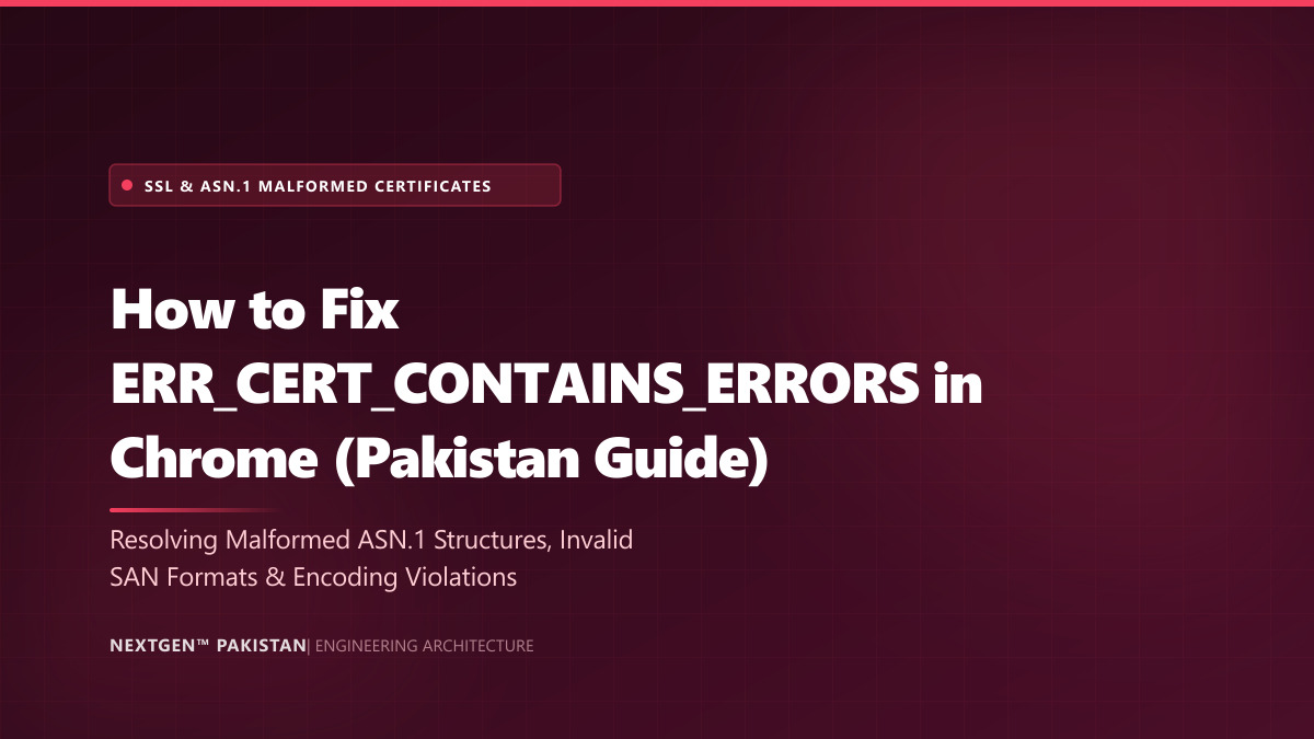 How to Fix ERR_CERT_CONTAINS_ERRORS in Chrome (Pakistan Guide)