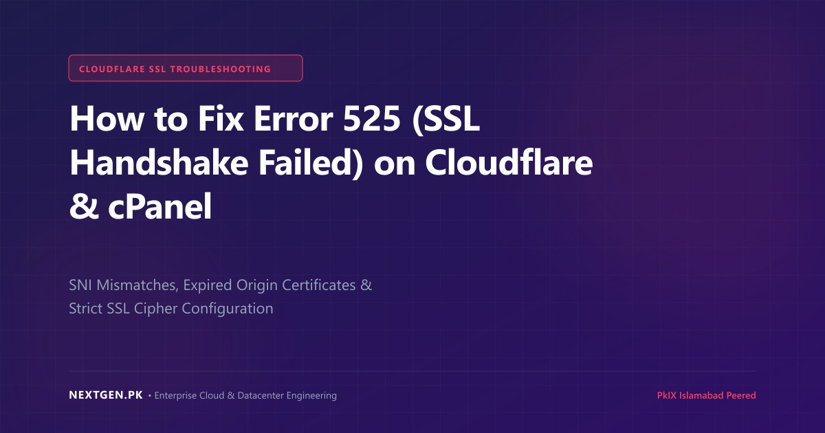 How to Fix Error 525 (SSL Handshake Failed) on Cloudflare & cPanel: Complete Troubleshooting Guide (2026)