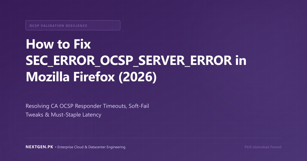 How to Fix SEC_ERROR_OCSP_SERVER_ERROR in Mozilla Firefox (2026)