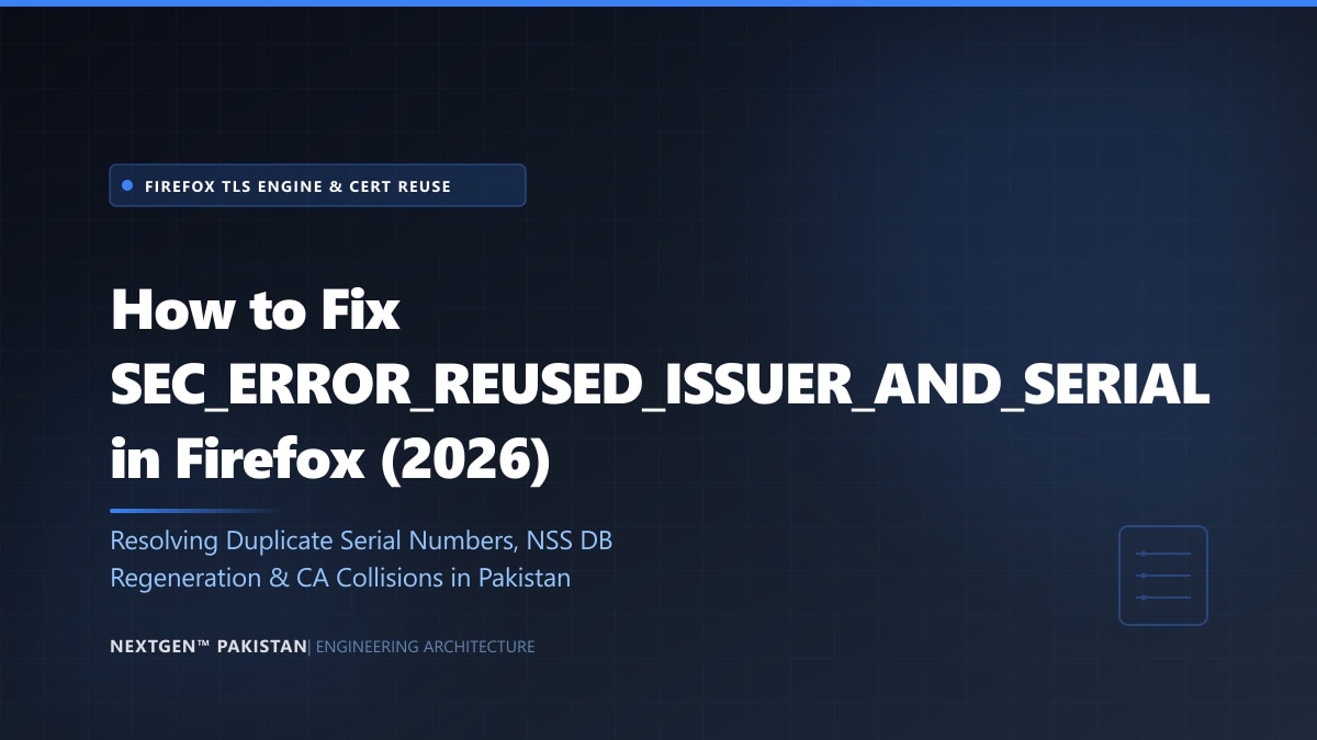 How to Fix SEC_ERROR_REUSED_ISSUER_AND_SERIAL in Firefox (2026)