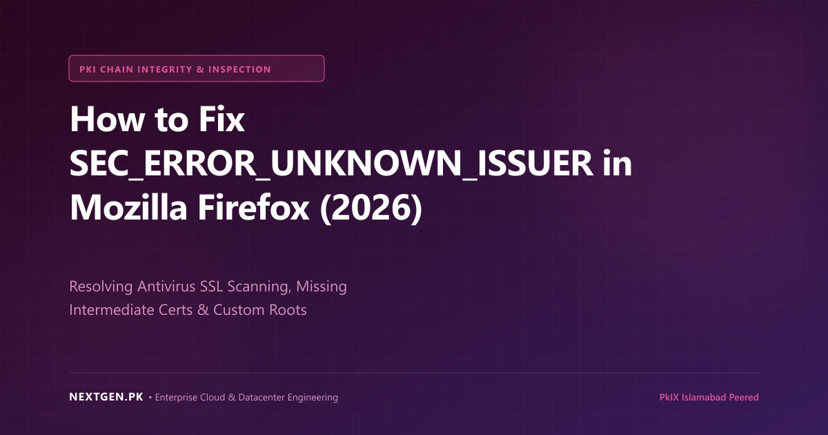 How to Fix SEC_ERROR_UNKNOWN_ISSUER in Mozilla Firefox (2026)