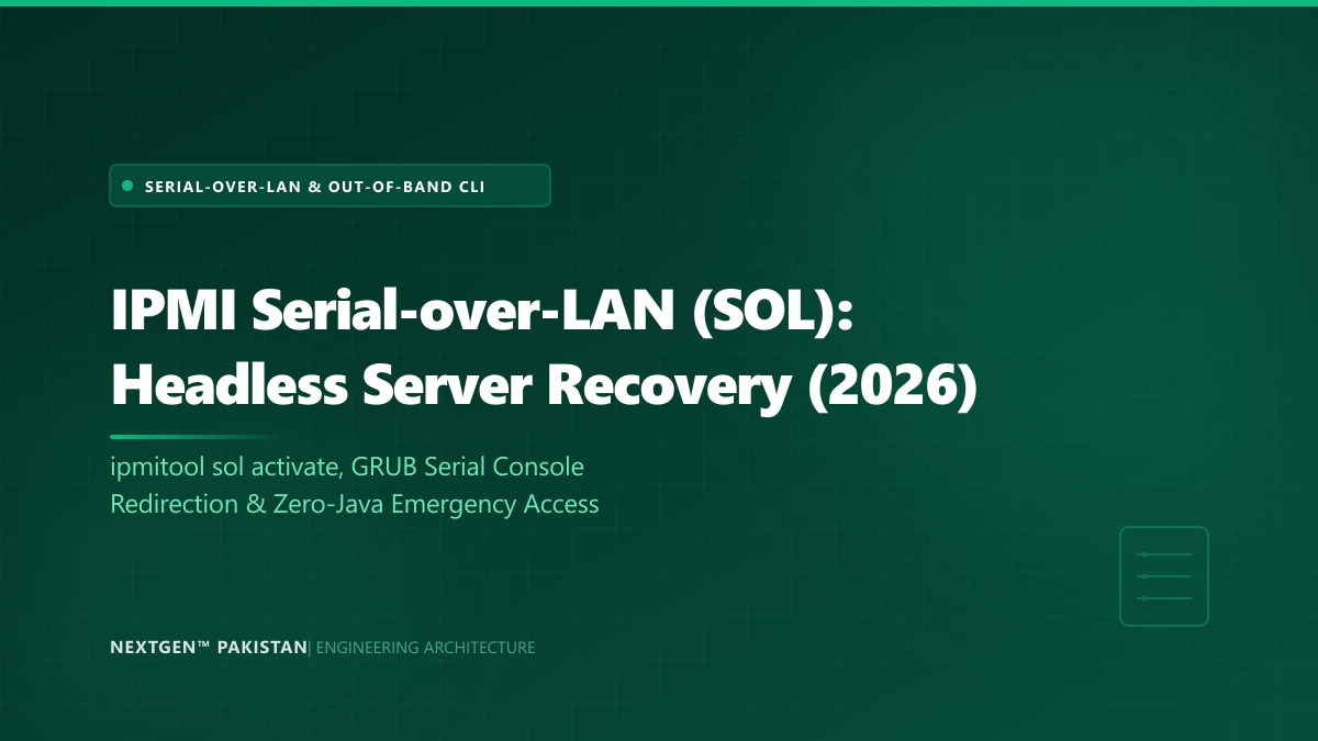 IPMI Serial-over-LAN (SOL): Headless Server Recovery (2026)