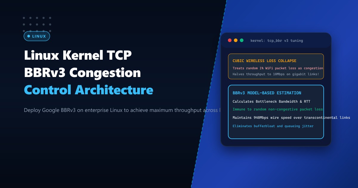 Linux Kernel TCP BBRv3 Congestion Control: Deep Packet Loss & RTT Fairness Tuning