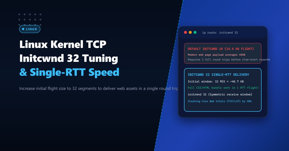 Linux Kernel TCP Slow Start Optimization: Expanding Initcwnd to 32 for Single-RTT Delivery
