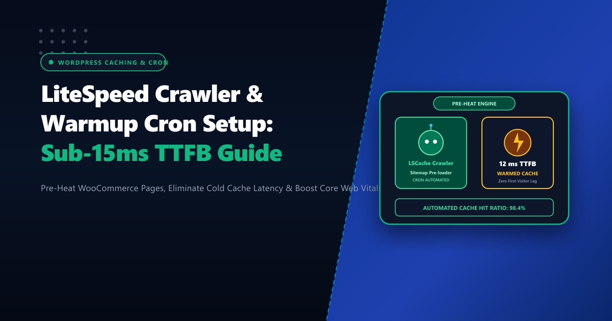 LiteSpeed Cache Crawler & Warmup Cron Setup: Sub-15ms TTFB Guide (2026)