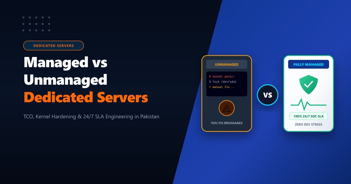 Managed vs. Unmanaged Dedicated Servers in Pakistan: Total Cost & SLA Comparison (2026)