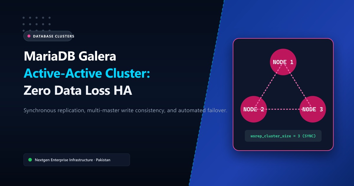 MariaDB Galera Cluster on Bare-Metal Servers: Zero-Downtime High Availability for Pakistani Enterprises