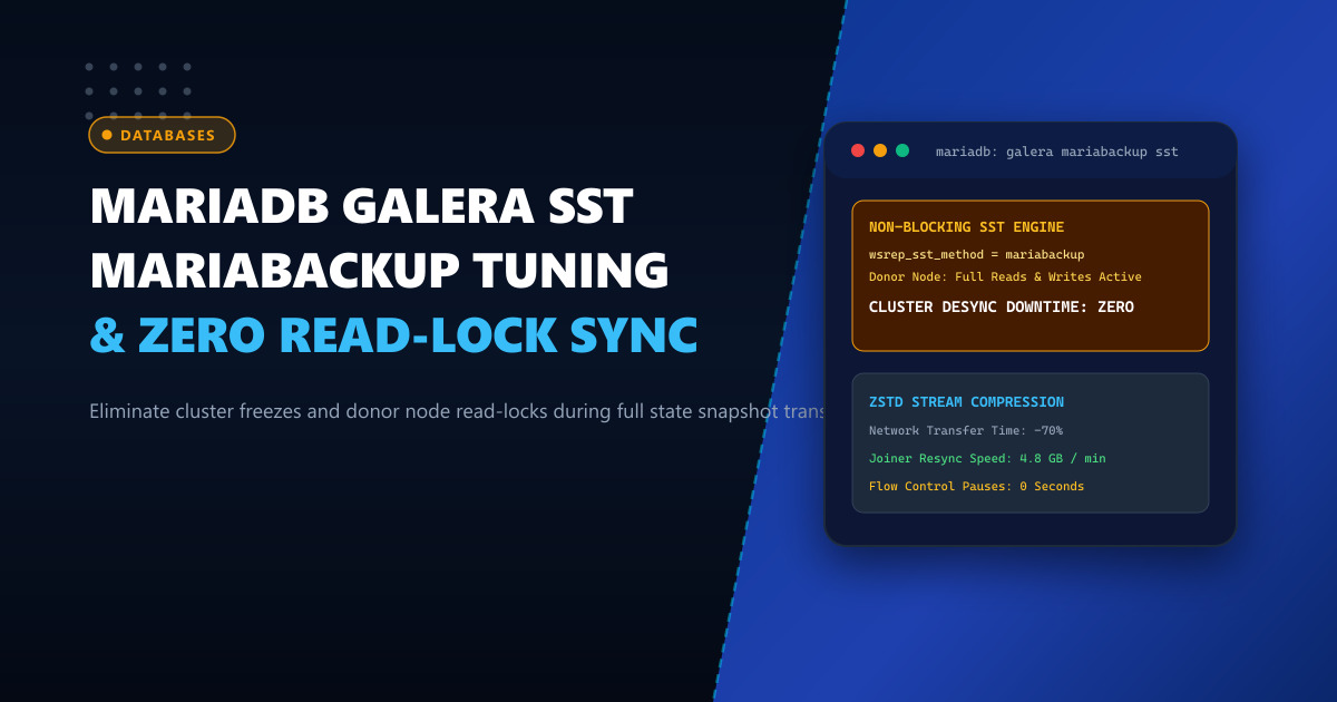 MariaDB Galera Cluster SST with Mariabackup: Eliminating Donor Read-Locks