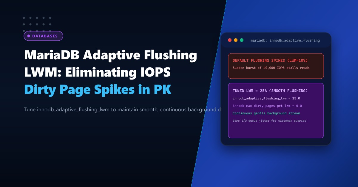 MariaDB Adaptive Flushing LWM: Eliminating IOPS Dirty Page Spikes in Pakistan