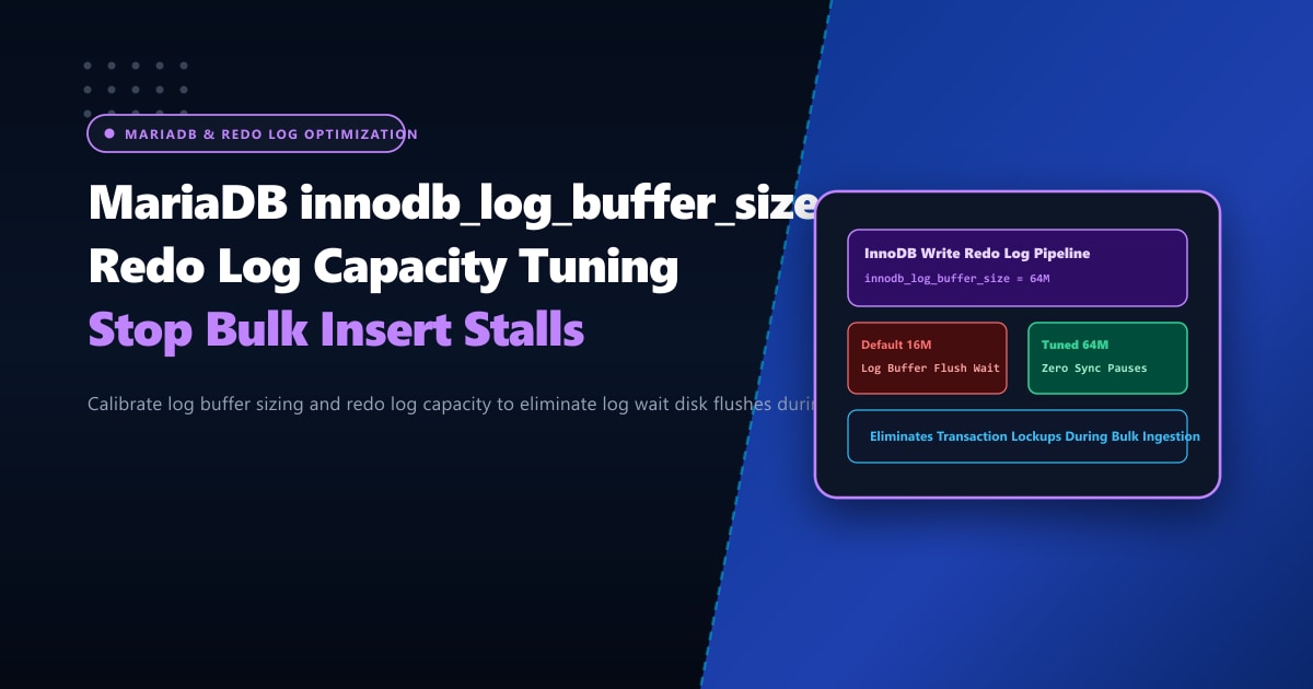 MariaDB innodb_log_buffer_size: Redo Log Capacity Tuning in Pakistan