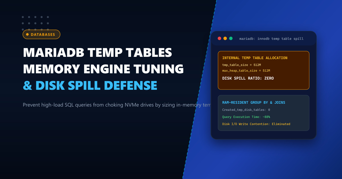 MariaDB Temporary Tables: Tuning MEMORY Engine Spill to NVMe Storage