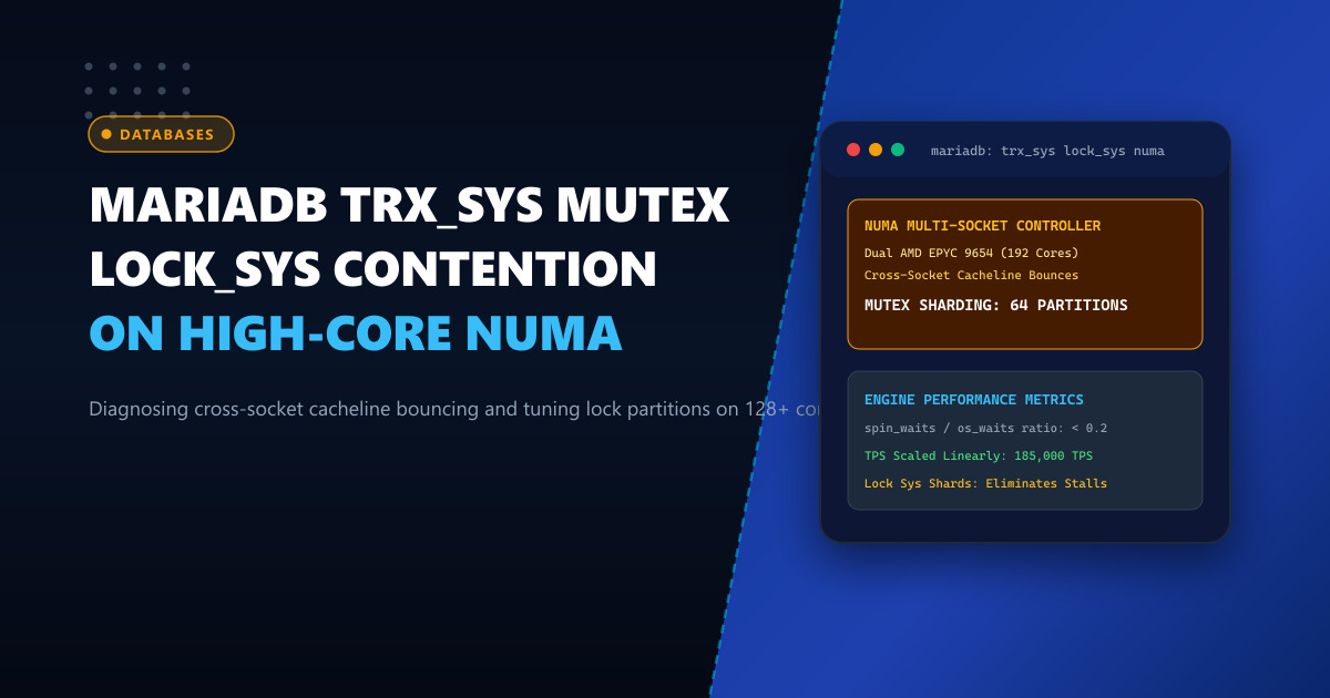 Resolving MariaDB trx_sys and lock_sys Mutex Contention on 128-Core NUMA Nodes