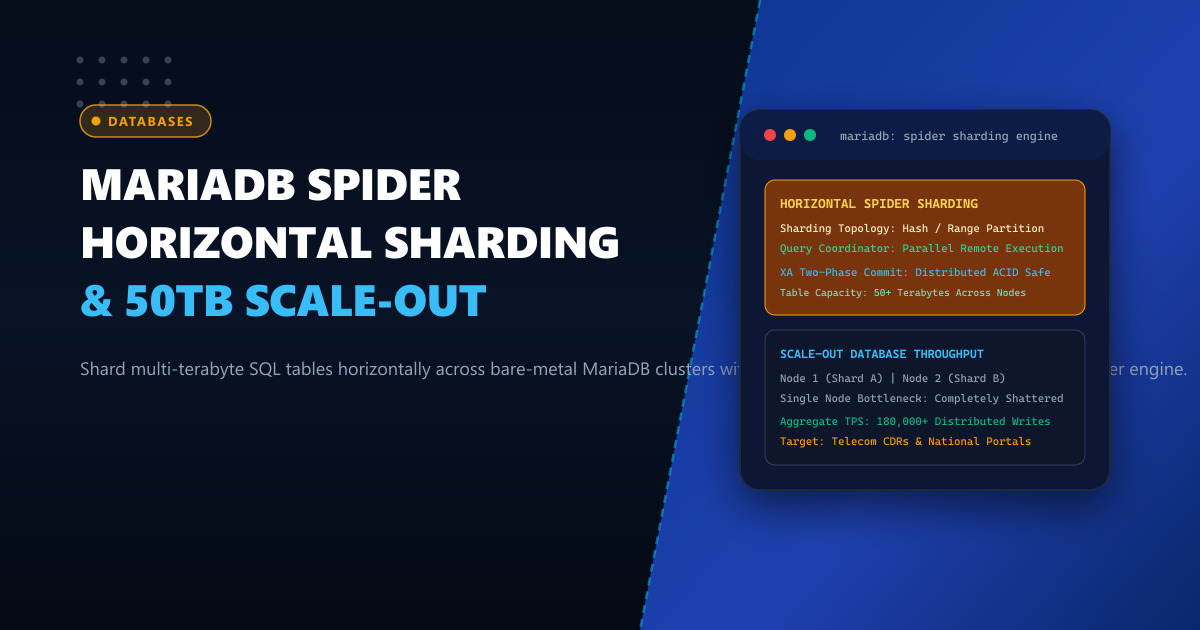 MariaDB Distributed Sharding with Spider Engine: Scaling High-Velocity Raast and E-Commerce Ledgers in Pakistan