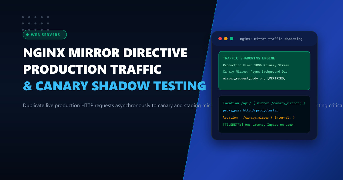 NGINX Canary Deployments with split_clients: Percentage-Based Traffic Shifting, Sticky Upstream Routing, and Zero-Downtime Releases in Pakistan