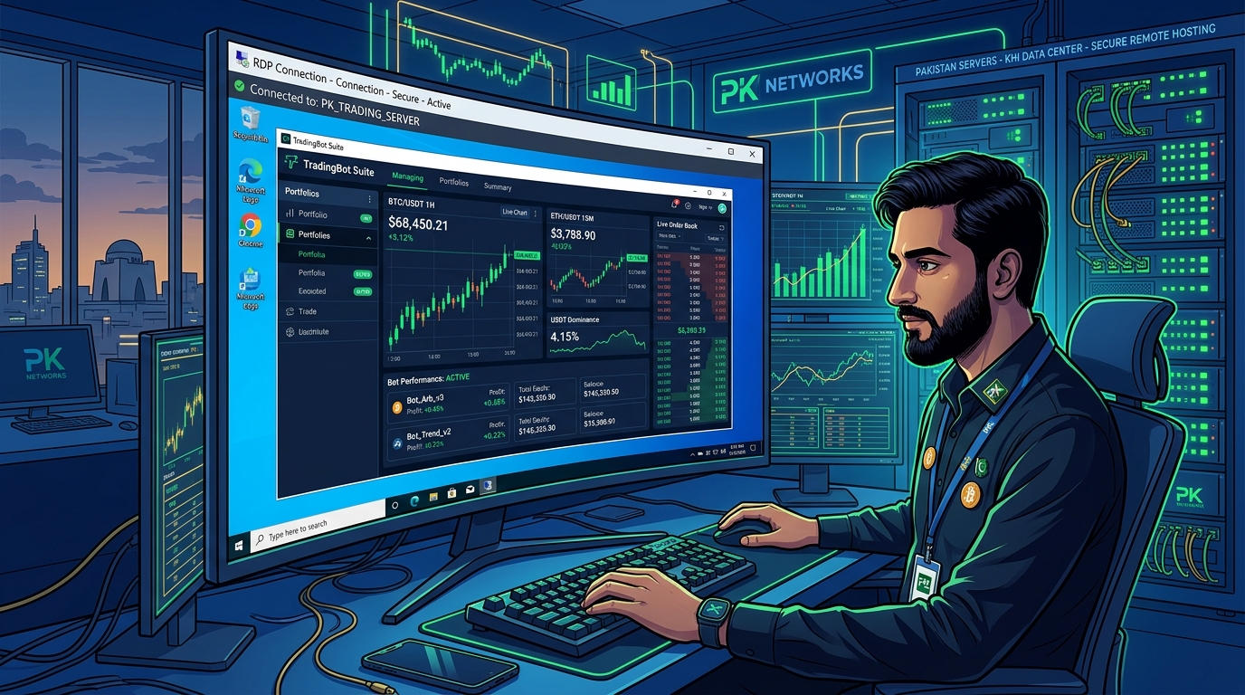 Automated Crypto & Forex Trading Bots: Low-Latency RDP Architecture for Pakistani Traders