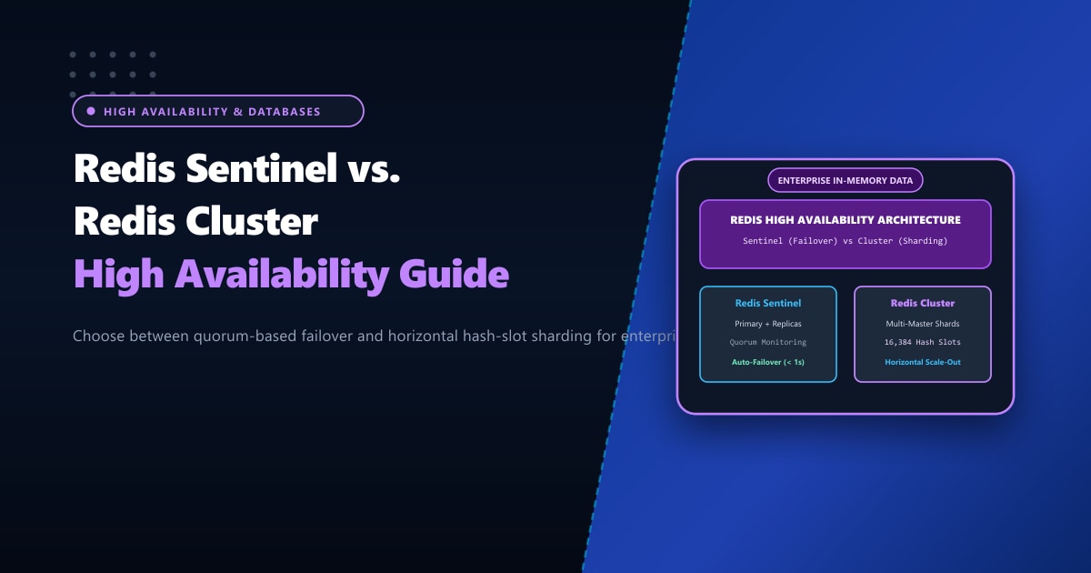 Redis Sentinel vs. Redis Cluster: Architecture & High Availability for Pakistan VPS