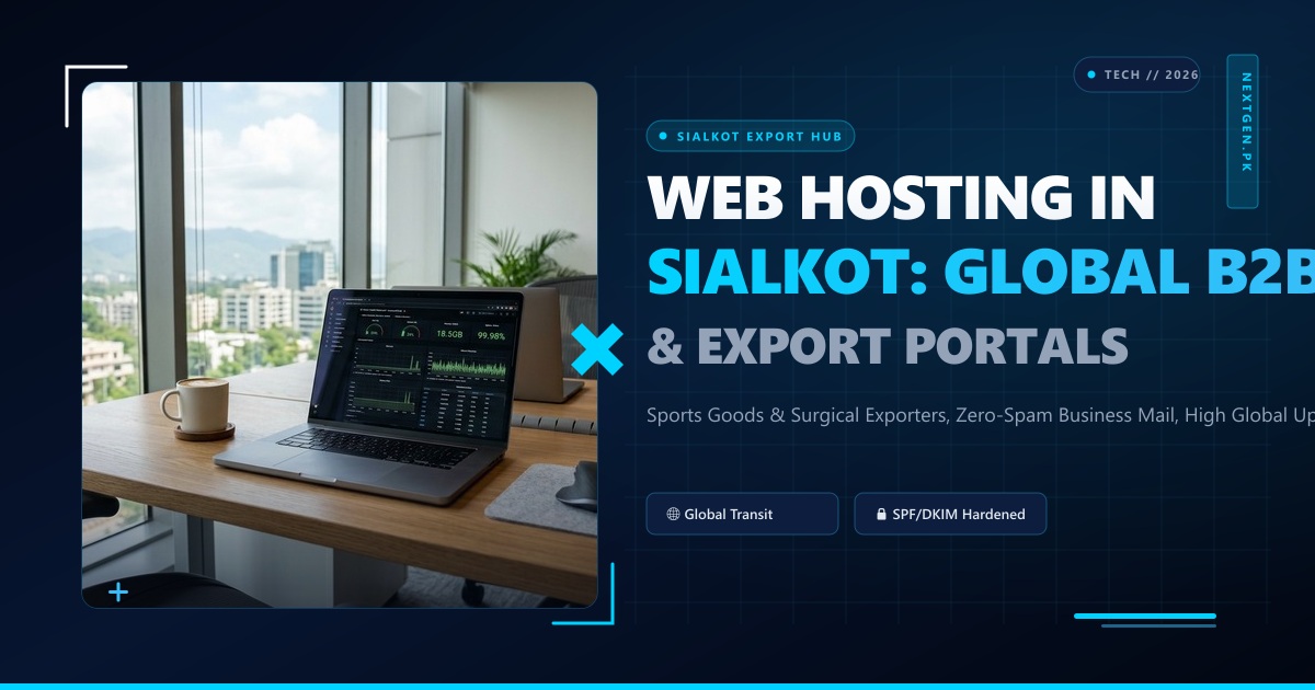 Web Hosting in Sialkot: Global B2B Export Portals, Corporate Email Security & Dedicated Server Guide (2026)